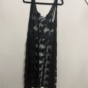 Black Lace Sheer Midi cover up